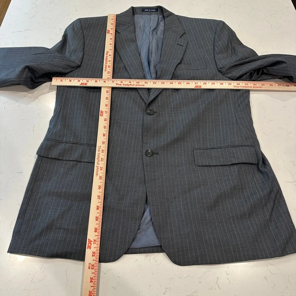 Ralph Lauren Mens 50R Gray Pinstripe Wool Blazer Dillard's Two Button Sport Coat